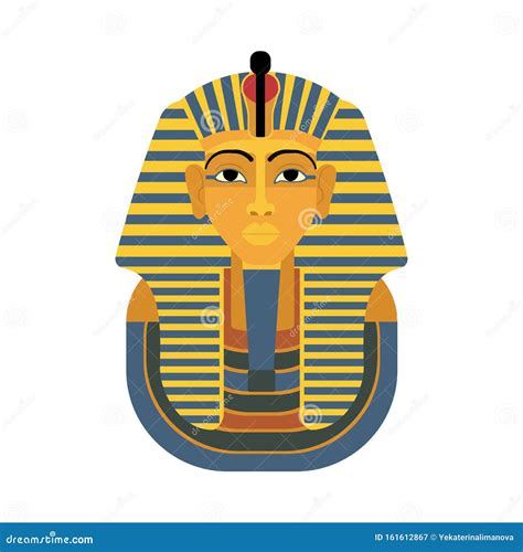 Pharaon Tutankhamun Golden Mask Stock Vector - Illustration of pyramid ...