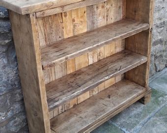 Handmade Bookcase Shelves Rustic Solid Wood Industrial Etsy UK