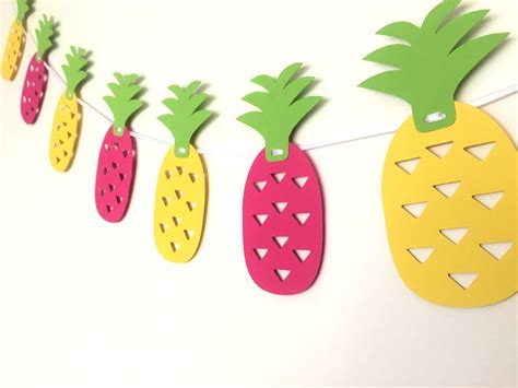 Tropical Pineapple Banner Birthday Party Bunting Etsy