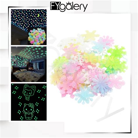 Jual Fygalery Hl Stiker Salju Cahaya Sticker Snowflakes Glow In The