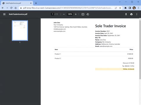 How To Create A Sole Trader Invoice In Australia Using PDF Co And Make