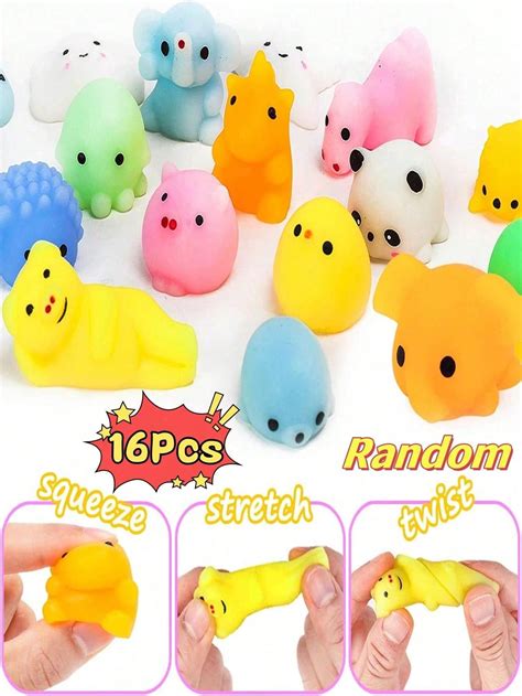 16 Pcs Kawaii Squishies Mochi Squishy Toys For Party Favors Mini