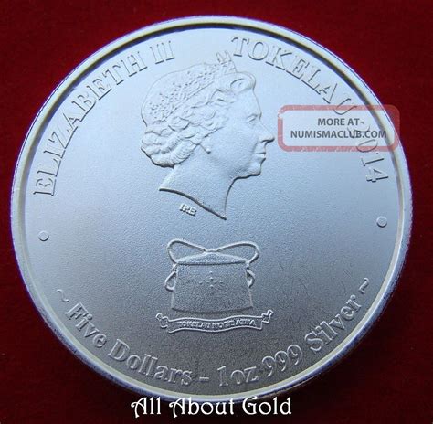 2014 Silver Coin 1 Troy Ounce Oz Yellowfin Tuna Tokelau Kakahi Fishing Bu