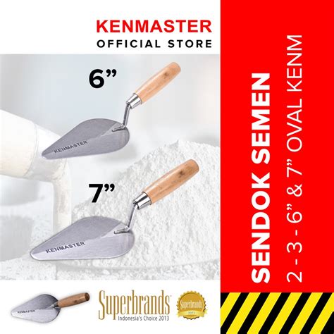 Jual Kenmaster Sendok Semen Oval Lancip KM 1077 Gagang Kayu Shopee