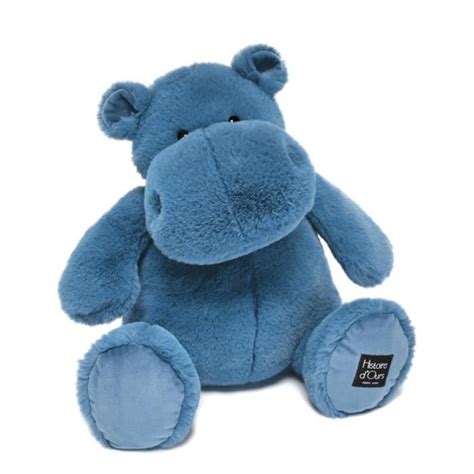 Peluche Hippopotame 40CM Bleu Cdiscount Jeux Jouets