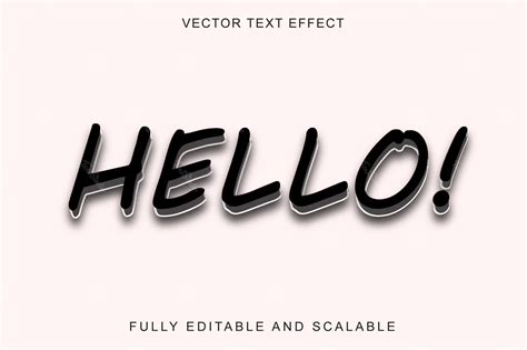 Simple Hello Font Style Effect | Vector File Illustrator PREMIUM