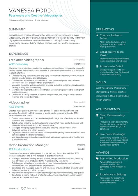 5 Videographer Resume Examples And Guide For 2024