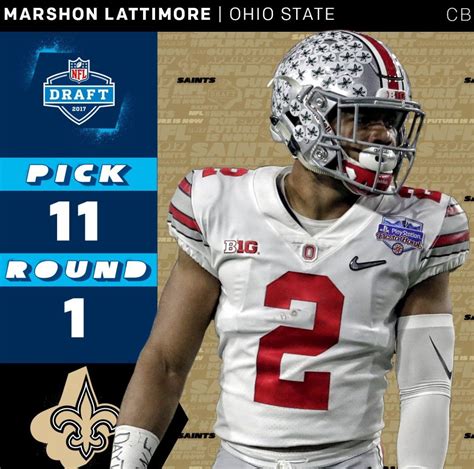 Db Marshon Lattimore Nfl Saints Who Dat Football Program Ohio State