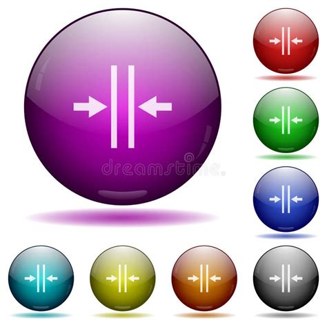 Adjust Text Column Gutter Icon In Glass Sphere Buttons Stock Vector