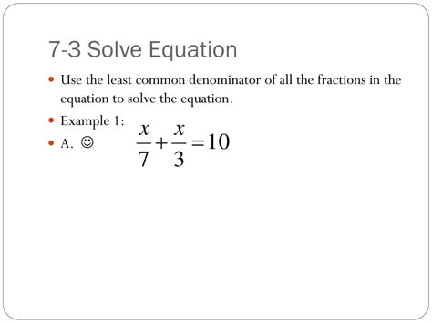 Ppt Equations With Fractional Coefficients Powerpoint