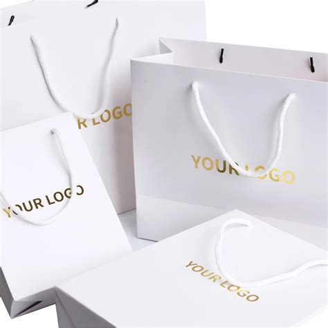 Custom White Paper Bags Wholesale Price No Minimum