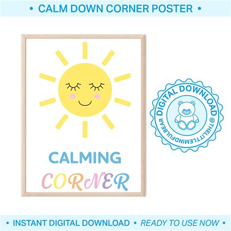 Calm Down Corner Poster Feelings Poster Boho Sun Calming Etsy UK