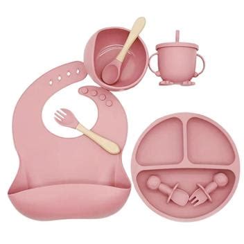 Conjunto De Silicone Refeição Introdução Alimentar Bebê Infantil Prato