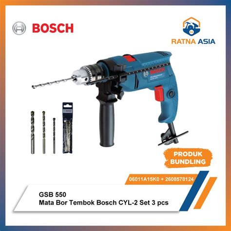 Jual Bor Tembok Mm Bosch Gsb Impact Drill Cyl Set Mata Bor