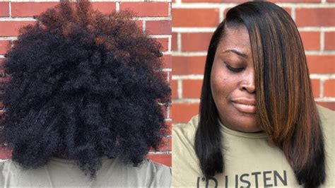 Silk Press Hair Transformation On Type 4 Natural Hair Before And