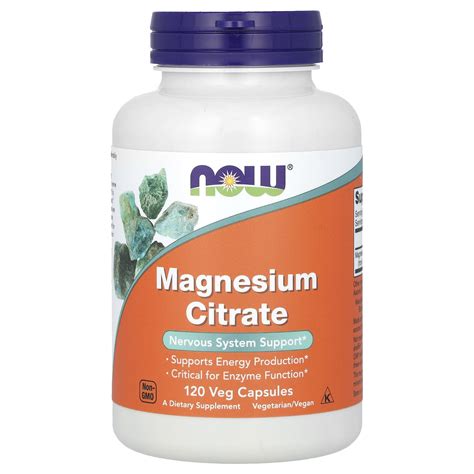 NOW Foods Magnesium Citrate 120 Veg Capsules