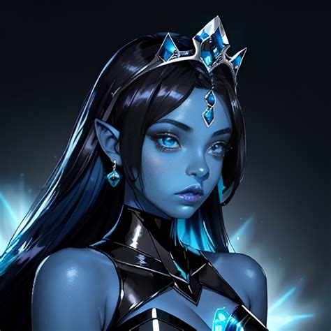 A Beautiful Young Woman Stunning Alien Blue Skin