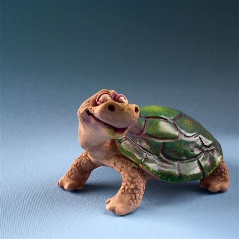 Ceramic Turtle Green Turtle Figurine Garden Decoration Etsy