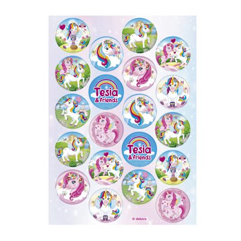 Mini Discos Comestibles Unicornio Tesia Cm Zero A Dekora