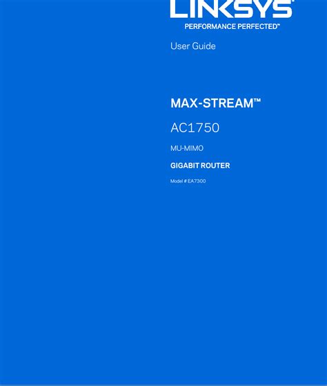 Linksys Ea Max Stream Ac Mu Mimo Gigabit Router User Manual