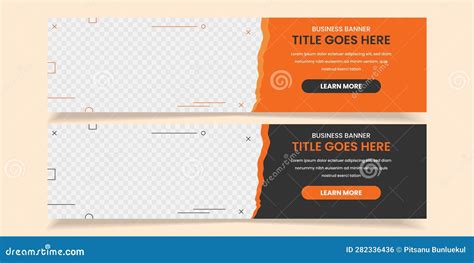 Business Banner Template for Website Stock Vector - Illustration of ...