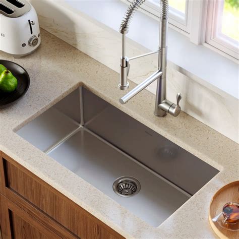 Karran Select 32 Undermount Single Bowl Kitchen Sink Kit 16 Gauge Stainless Steel Karran Su75 Pk1