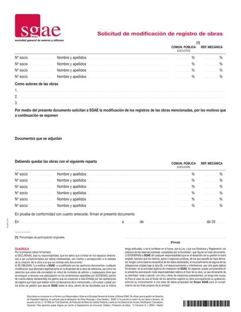 Solicitud de modificación de registro de obras