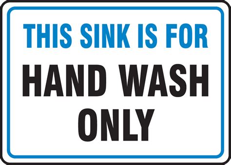 Hand Washing Sink Only Sign Printable