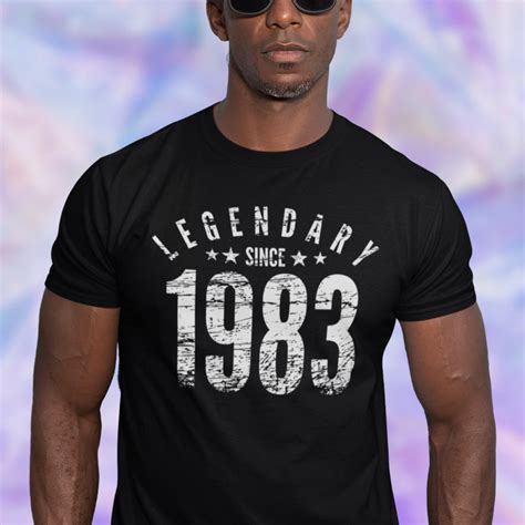 40 Years Old Awesome Since January 1983 40th Birthday Ts Premium T Shirt Bornmens Tops Tops