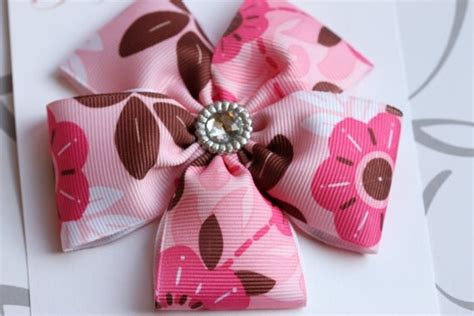 Items Similar To Large Pink And Dark Pink Flower Hair Bow With Crystal