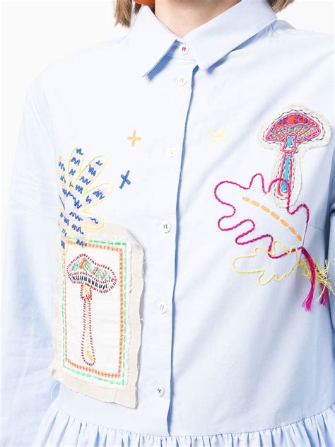 Mira Mikati Embroidered Patch Detail Shirt Dress Farfetch