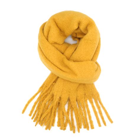 thick plain scarf yellow