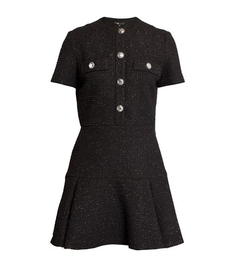 Womens Maje Black Tweed Mini Dress Harrods Uk