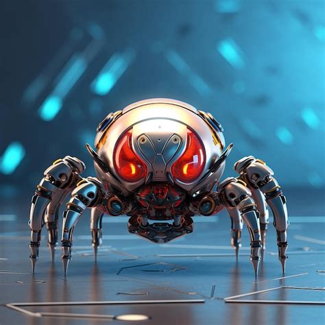 Premium Ai Image 3d Cute Model Spider Robot Futuristic Intelligence