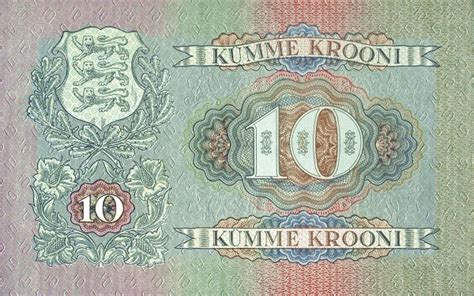 Estonia 10 Krooni 1940 Eesti Pank Foreign Currency