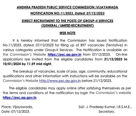 APPSC Group 2 Notification 2025 Group II Recruitment Apply Online