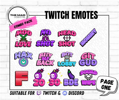 Bundle Of 25 Bright Bubble Text Emotes To Use For Your Twitch Kick