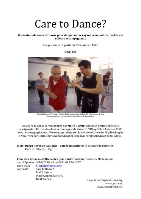 Care To Dance Association Parkinson Ensemble Bien Plus Forts