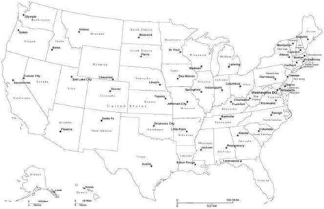 Black & White USA map in Adobe Illustrator vector format