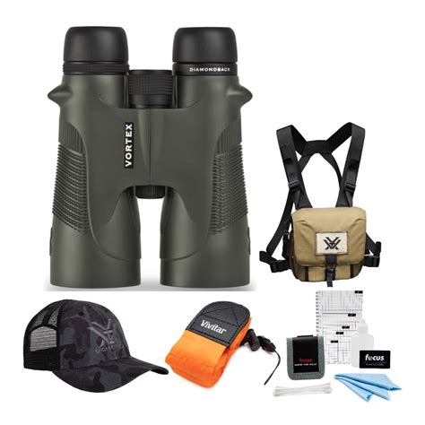 Vortex 12x50 Diamondback Roof Prism Binoculars With Glasspak Harness Case Bundle