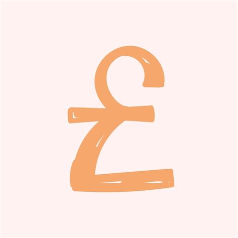 Free Vector Pound Sterling Symbol Vector Doodle Typography Handwritten