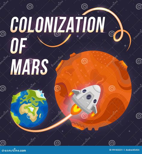 Poster of Colonization of Mars Stock Illustration - Illustration of resources, mars: 99183231