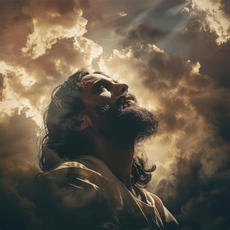 Premium Photo Looking Up To Heaven Generative Ai Art Depicting Jesus