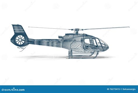 Side View Wire Frame Helicopter Stock Illustration - Illustration of ...