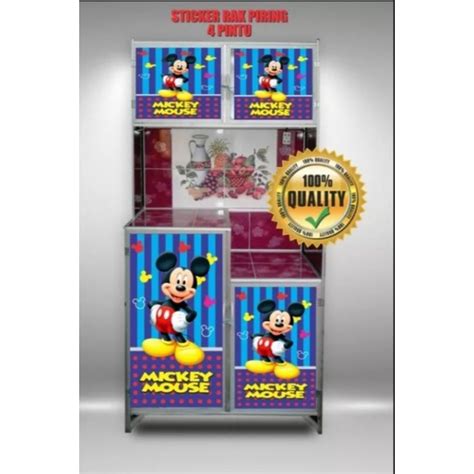 Jual New Sticker Lemari Piring 4 Pintu Karakter Mickey Mouse Shopee