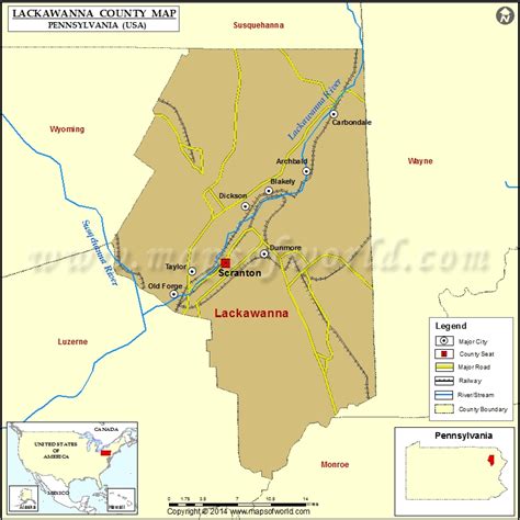 Lackawanna County Map Pennsylvania