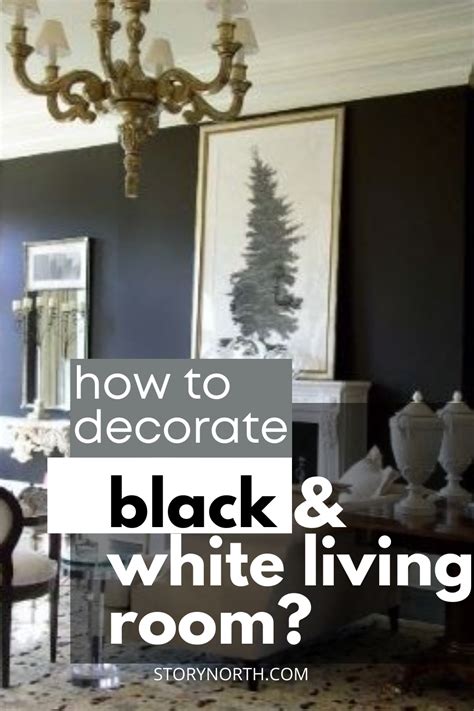 Black And White Living Room With Chandelier In The Middle Dark Blue Walls