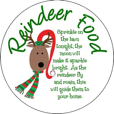 Christmas Label Reindeer Food Round Labels Stickers For Etsy