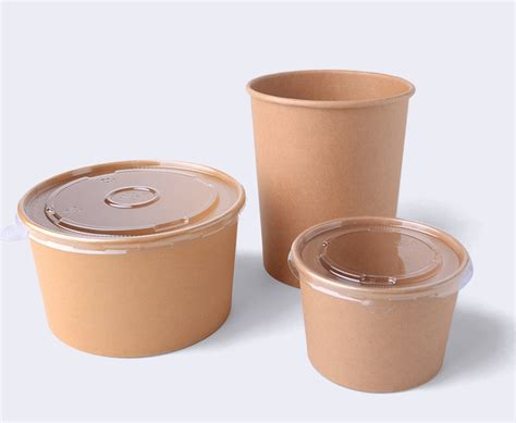 Eco Friendly Disposable Kraft Oz Oz Oz Paper Bowl Takeout Soup