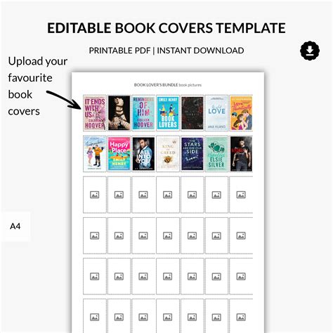 Editable Book Covers | Printable | Mini books diy, Book cover template